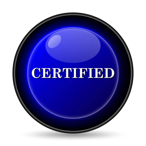 Certified Icon Internet Button White Background — Stock Photo, Image