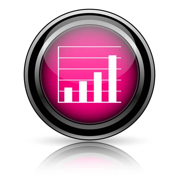 Icona Delle Barre Del Grafico Pulsante Internet Sfondo Bianco — Foto Stock