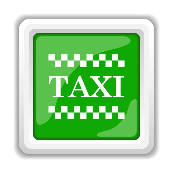 Icono Del Taxi Botón Internet Sobre Fondo Blanco —  Fotos de Stock