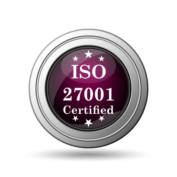 Icône Iso 27001 Bouton Internet Sur Fond Blanc — Photo