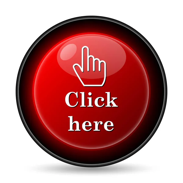 Click Here Icon Internet Button White Background — Stock Photo, Image