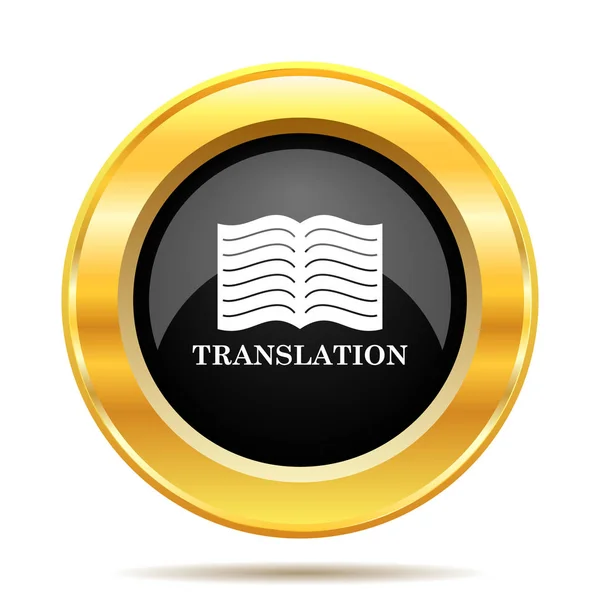 Icono Del Libro Traducción Botón Internet Sobre Fondo Blanco —  Fotos de Stock