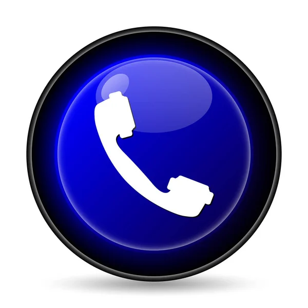 Telefon Simgesi Beyaz Arka Plan Üzerinde Internet Düğmesi — Stok fotoğraf