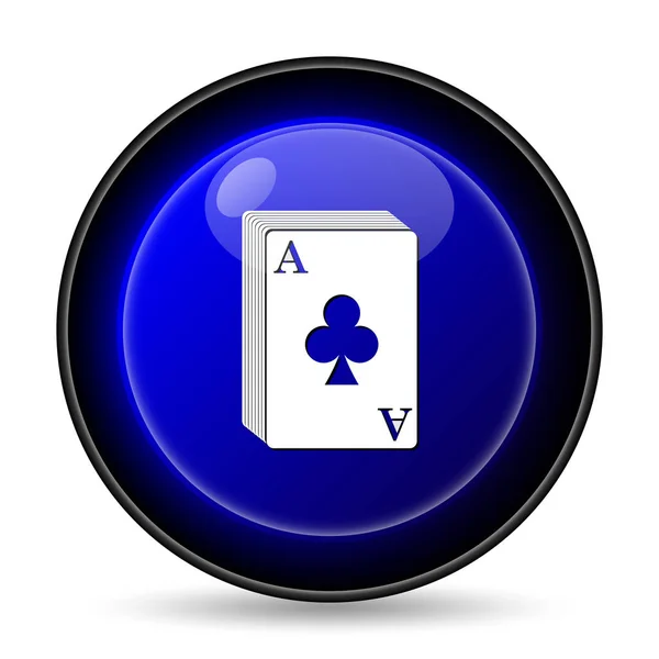 カード アイコンのデッキ 白い背景の上のインター ネット ボタン — ストック写真