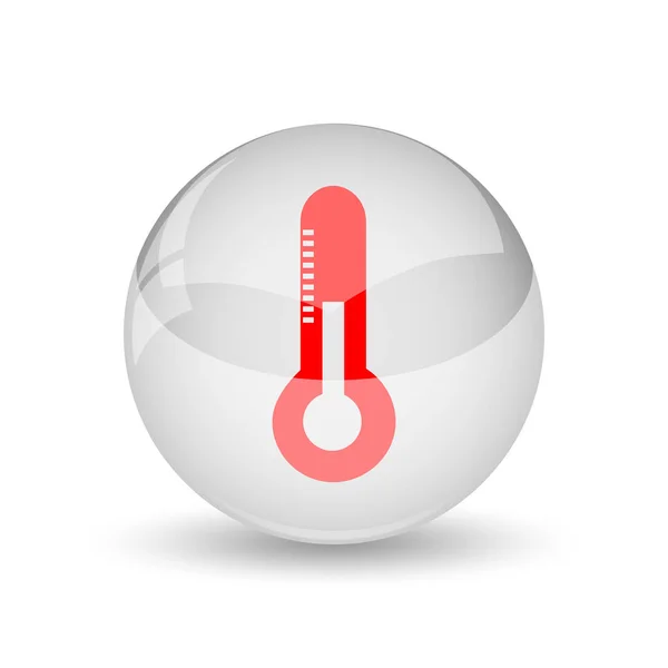 温度计图标 白色背景上的互联网按钮 — 图库照片