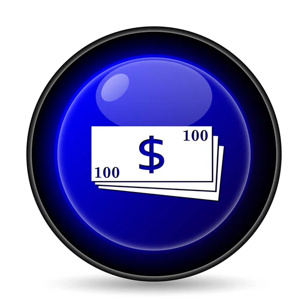 Ícone Dinheiro Botão Internet Fundo Branco — Fotografia de Stock