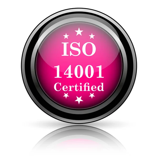 Iso14001 Icono Botón Internet Sobre Fondo Blanco — Foto de Stock