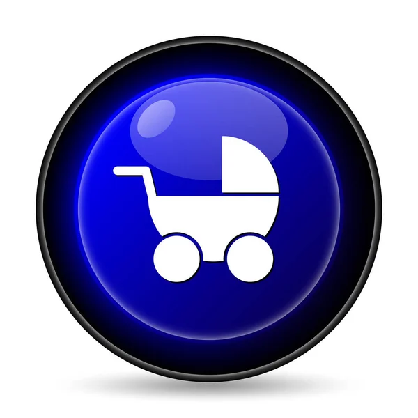 Het Pictogram Van Kinderwagen Internet Knop Witte Achtergrond — Stockfoto