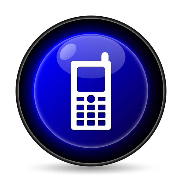 Mobil Telefon Ikonra Internet Gomb Fehér Háttér — Stock Fotó