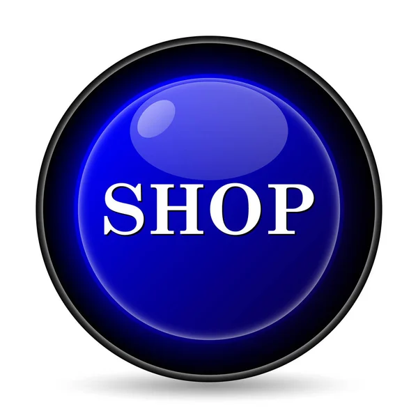 Shop Icon Internet Button White Background — Stock Photo, Image