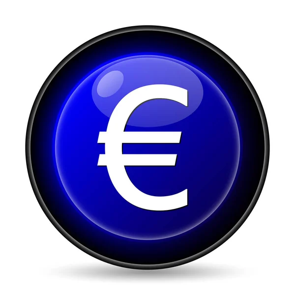 Euro Icon Buton Internet Fundal Alb — Fotografie, imagine de stoc