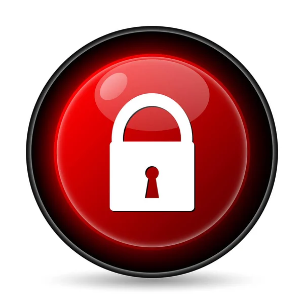 Lock Icon Internet Button White Background — Stock Photo, Image