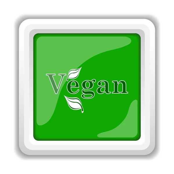 Vegan Ikonen Internet Knappen Vit Bakgrund — Stockfoto