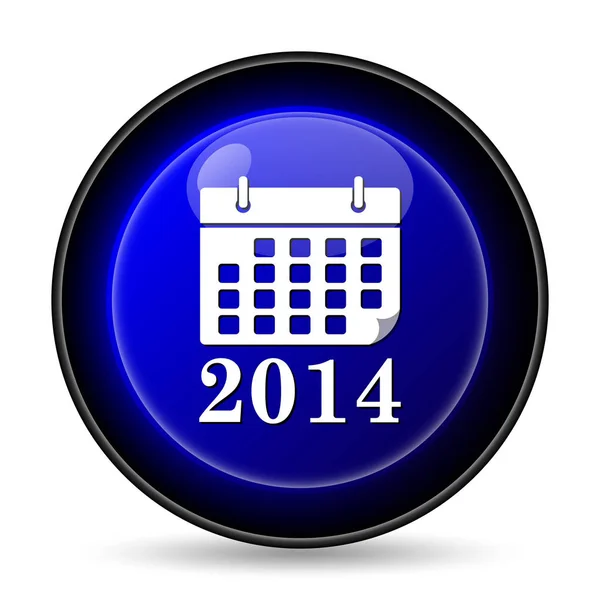 Kalenderikon 2014 Internett Knapp Hvit Bakgrunn – stockfoto