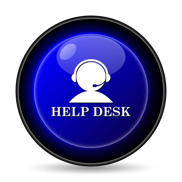 Icona Dell Helpdesk Pulsante Internet Sfondo Bianco — Foto Stock