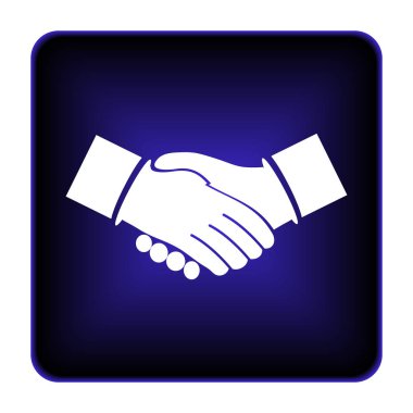 Anlaşma simgesi. Beyaz arka plan üzerinde Internet düğmesi