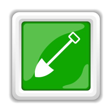 Kürek simgesi. Beyaz arka plan üzerinde Internet düğmesi