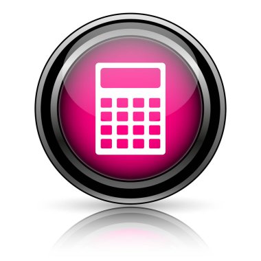 Hesap makinesi simge. Beyaz arka plan üzerinde Internet düğmesi