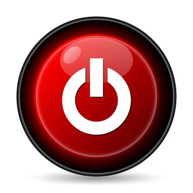Güç düğmesi simgesi. Beyaz arka plan üzerinde Internet düğmesi