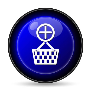 Sepet simgesi ekleyin. Beyaz arka plan üzerinde Internet düğmesi