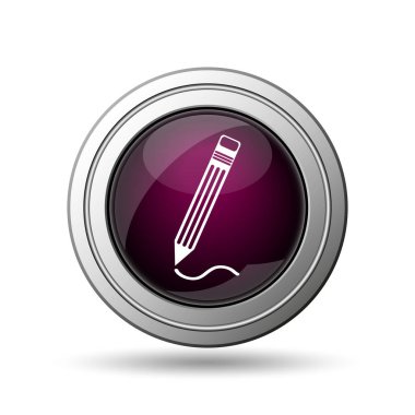 Kalem simgesi. Beyaz arka plan üzerinde Internet düğmesi