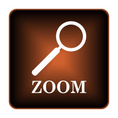 Büyüteç simgesiyle zoom. Beyaz arka plan üzerinde Internet düğmesi