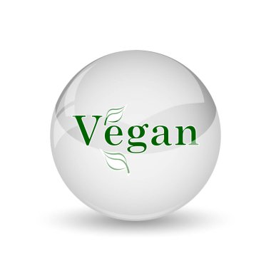 Vegan simgesi. Beyaz arka plan üzerinde Internet düğmesi