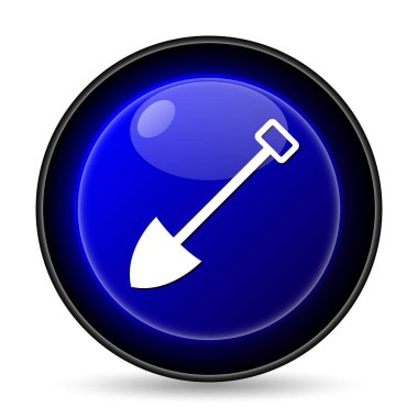 Kürek simgesi. Beyaz arka plan üzerinde Internet düğmesi