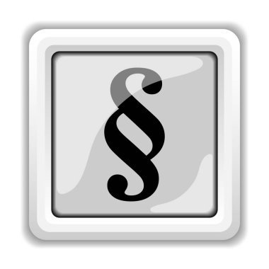 Paragraf simgesi. Beyaz arka plan üzerinde Internet düğmesi