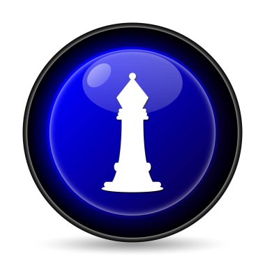 Satranç simgesi. Beyaz arka plan üzerinde Internet düğmesi
