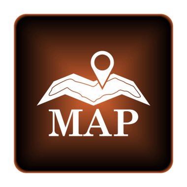 Harita simgesi. Beyaz arka plan üzerinde Internet düğmesi