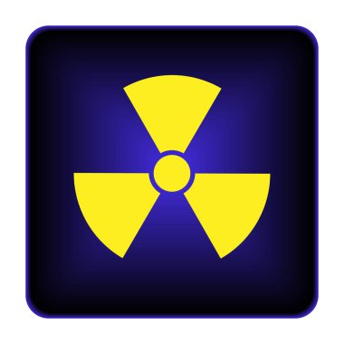 Radyasyon simgesi. Beyaz arka plan üzerinde Internet düğmesi