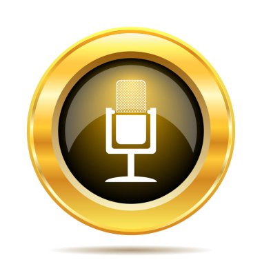 Mikrofon simgesi. Beyaz arka plan üzerinde Internet düğmesi