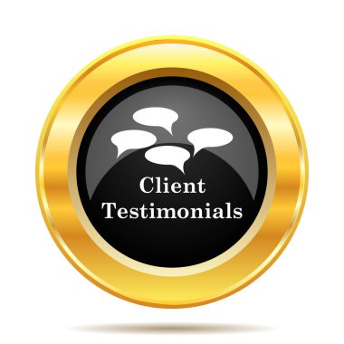 Müşteri referansları simgesi. Beyaz arka plan üzerinde Internet düğmesi