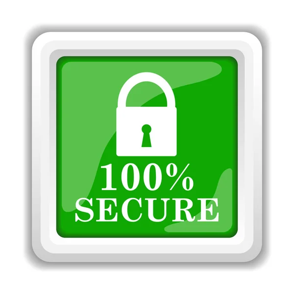 100 安全图标 白色背景上的互联网按钮 — 图库照片