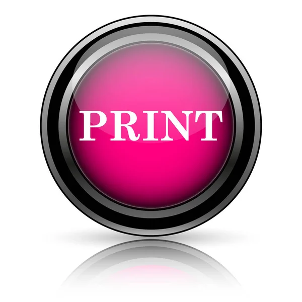 Print Icon Internet Button White Background — Stock Photo, Image