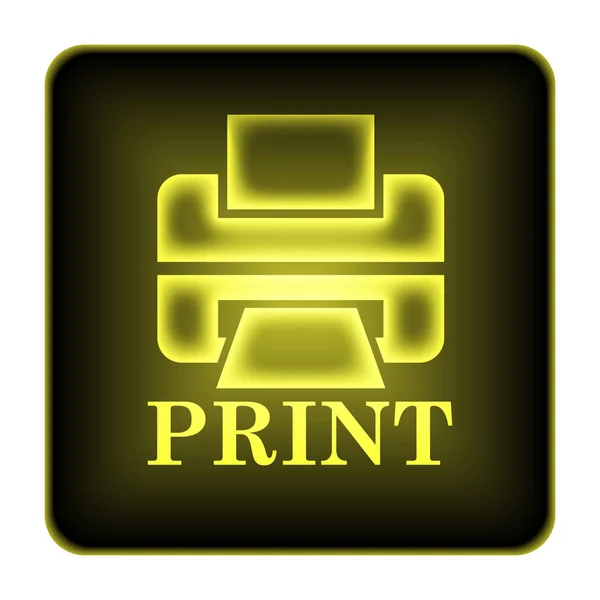 Impresora Con Icono Palabra Print Botón Internet Sobre Fondo Blanco —  Fotos de Stock