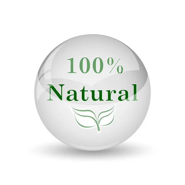 100 Prozent Natürliches Symbol Internet Taste Auf Weißem Hintergrund — Stockfoto