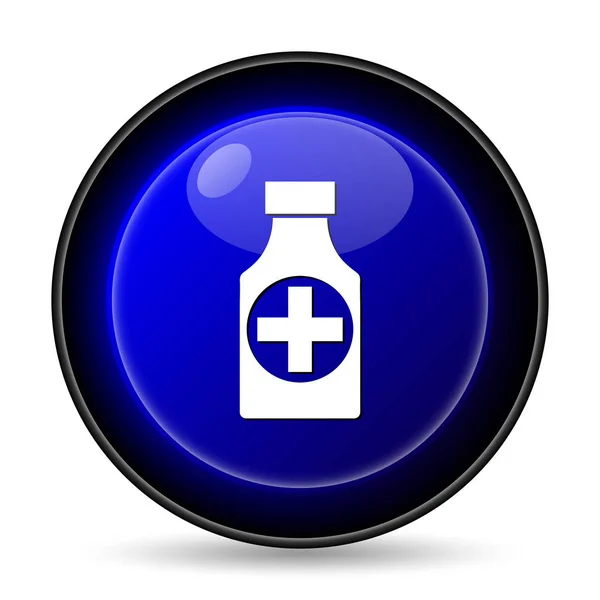 Tablettenflaschensymbol Internet Taste Auf Weißem Hintergrund — Stockfoto