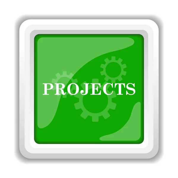 Projekty Ikona Internet Tlačítko Bílém Pozadí — Stock fotografie