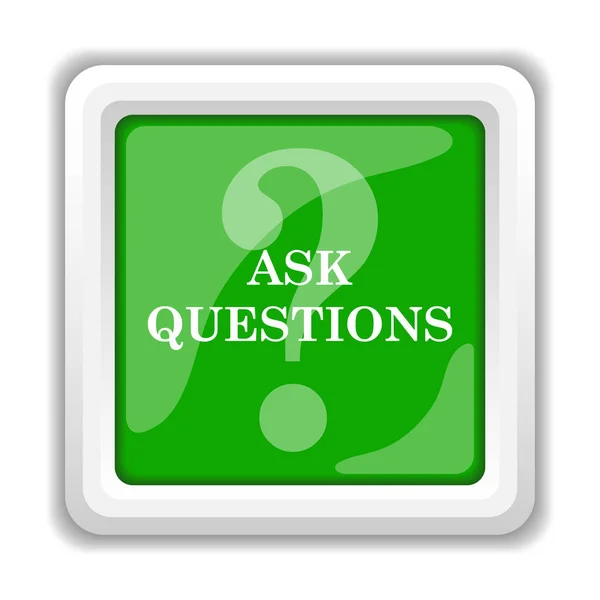 Ask Questions Icon Internet Button White Background — Stock Photo, Image