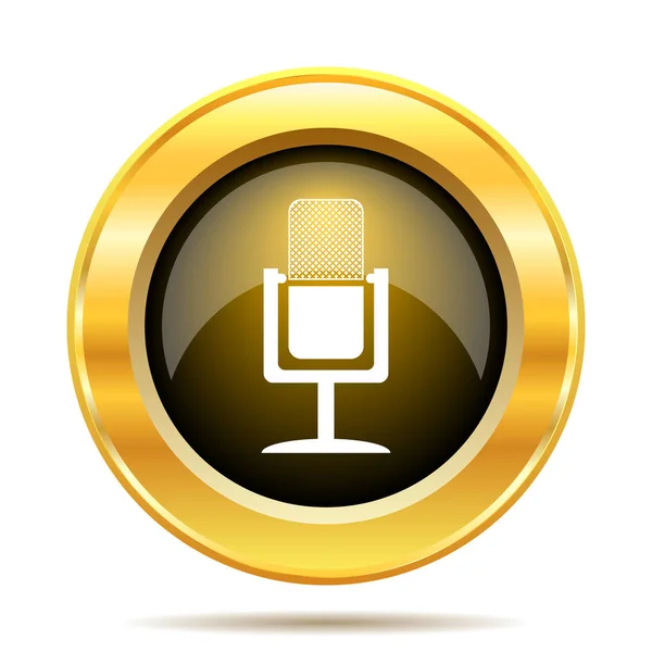 Mikrofon Simgesi Beyaz Arka Plan Üzerinde Internet Düğmesi — Stok fotoğraf