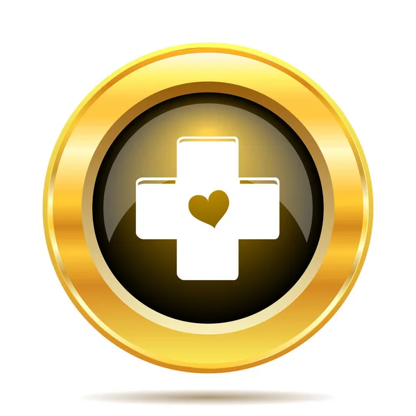 Cross with heart icon — Stock Photo, Image