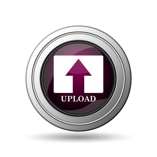 Pictogram Uploaden Internet Knop Witte Achtergrond — Stockfoto