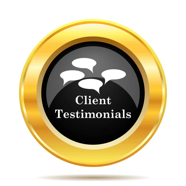 Client testimonials icon. Internet button on white background