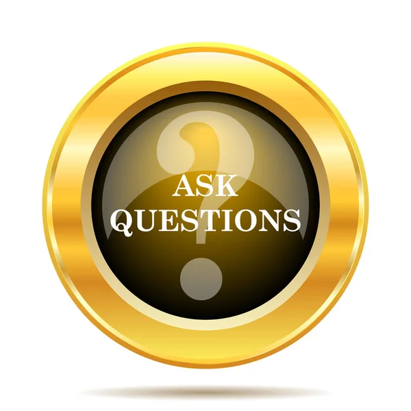 Ask Questions Icon Internet Button White Background — Stock Photo, Image