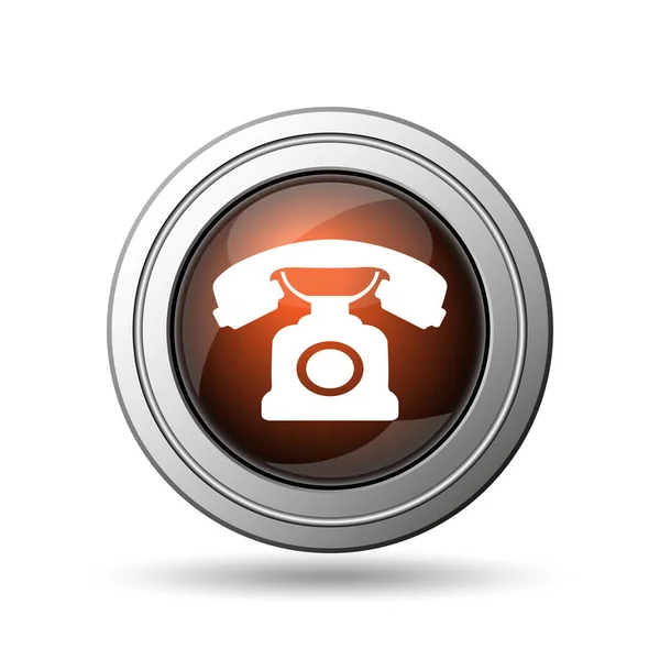 Ícone Telefone Botão Internet Fundo Branco — Fotografia de Stock