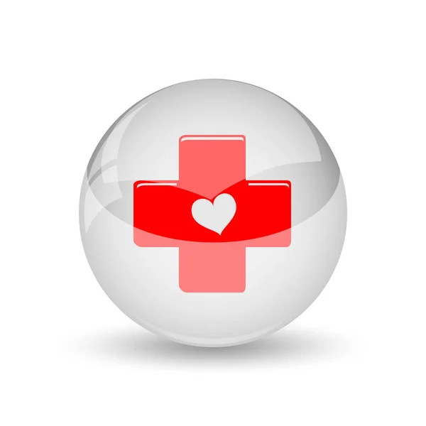 Cross with heart icon — Stock Photo, Image