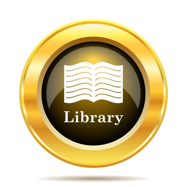 Піктограма Бібліотеки Кнопка Інтернету Білому Тлі — стокове фото