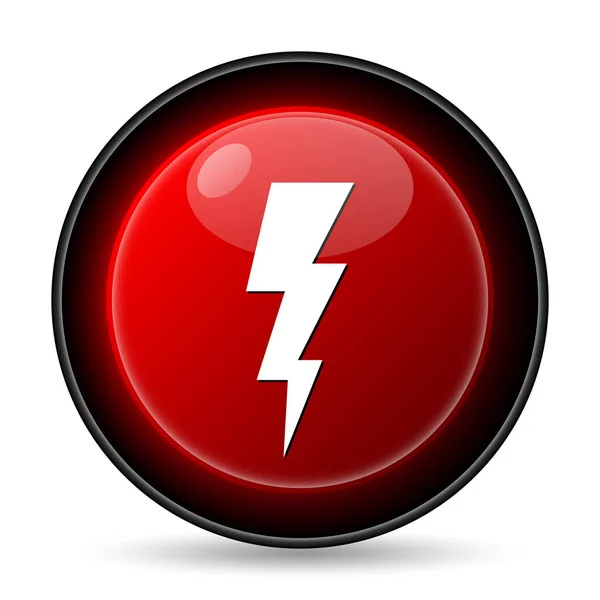 Lightning Ikonen Internet Knappen Vit Bakgrund — Stockfoto